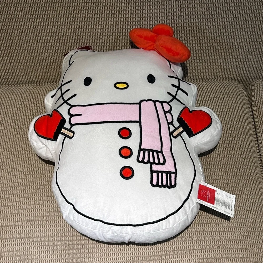HELLO KITTY AND FRIENDS 18in Plush Character Shaped Xmas Pillow Made By Sanrio